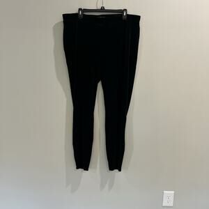 J. Crew Stretch Velvet‎ Leggings Women Plus Size 2X Black Full Length K3653 New